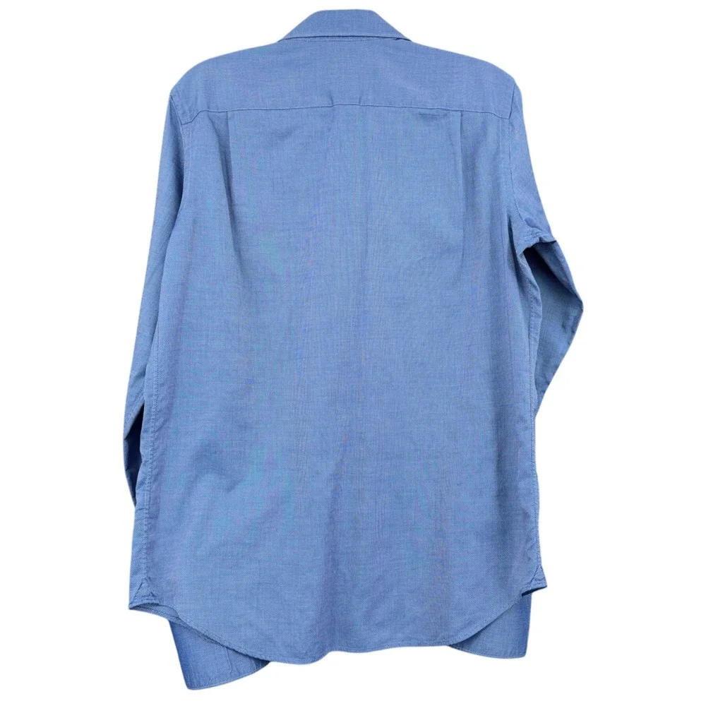 Banana Republic Fitted Dress Shirt Mens M 100% Cotton Blue Long Sleeve 15-15.5